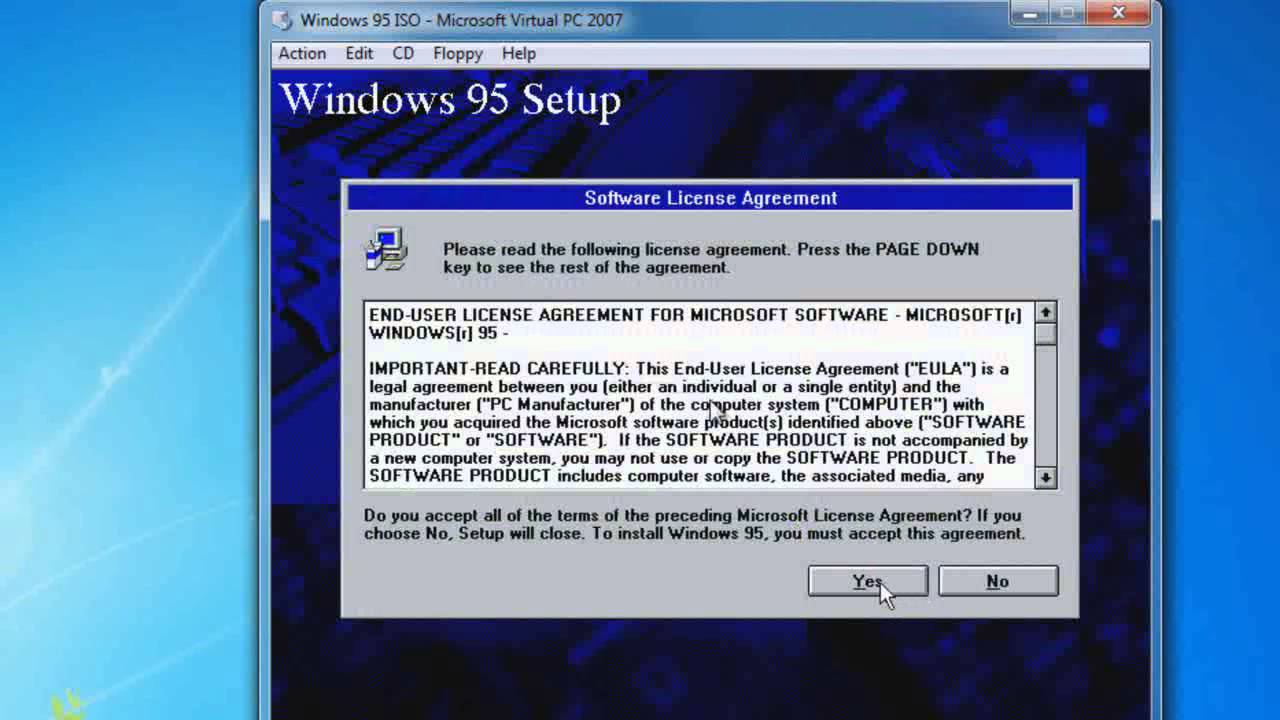 windows 95 virtual box